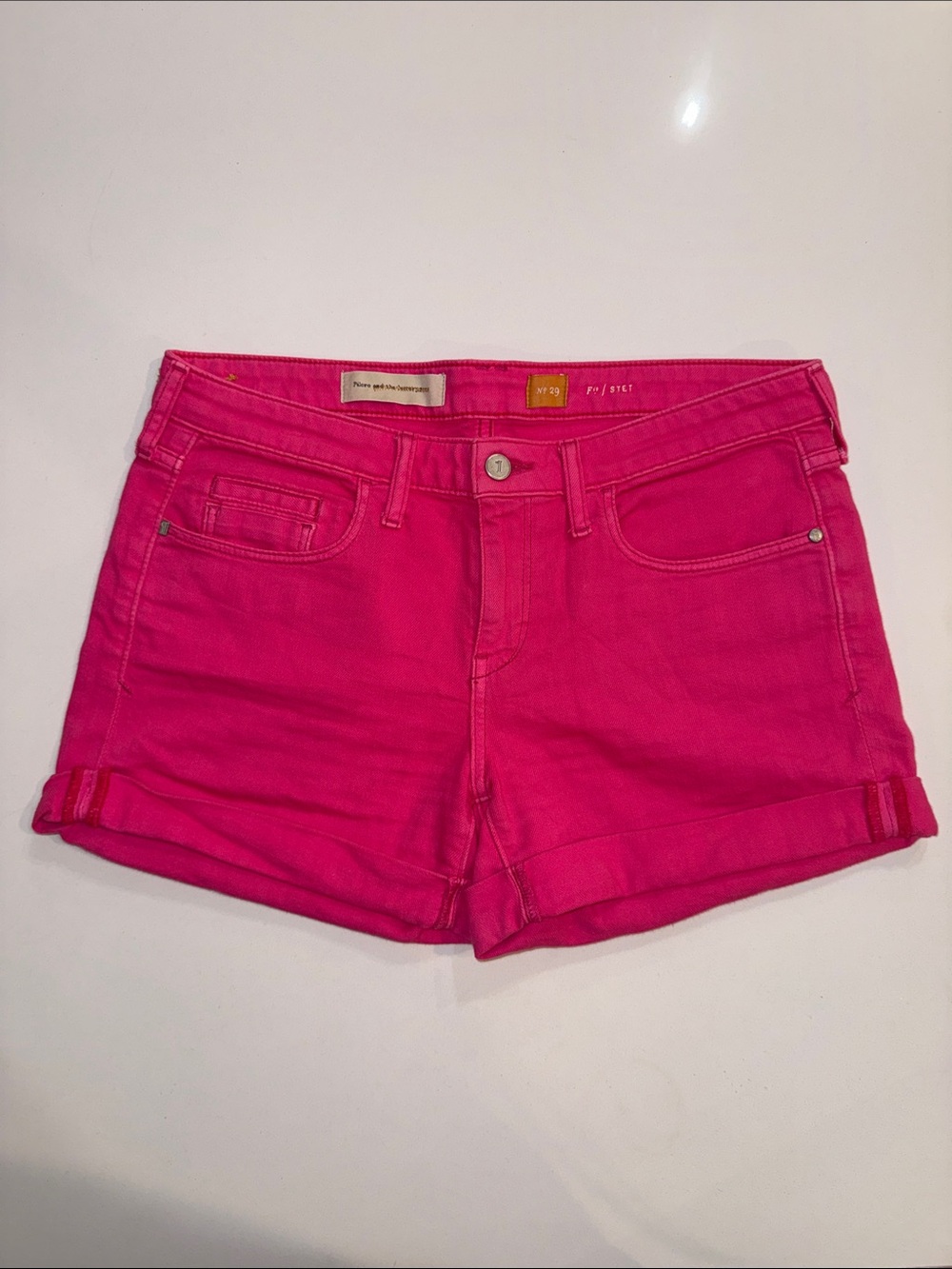 Anthropologie Pilcro and the Letterpress Hot Pink Denim Stet Shorts | Size 29